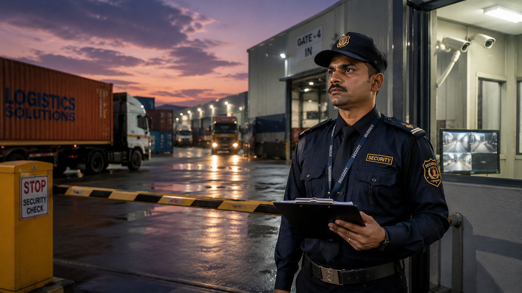 Logistic hub transport yard security guard in India